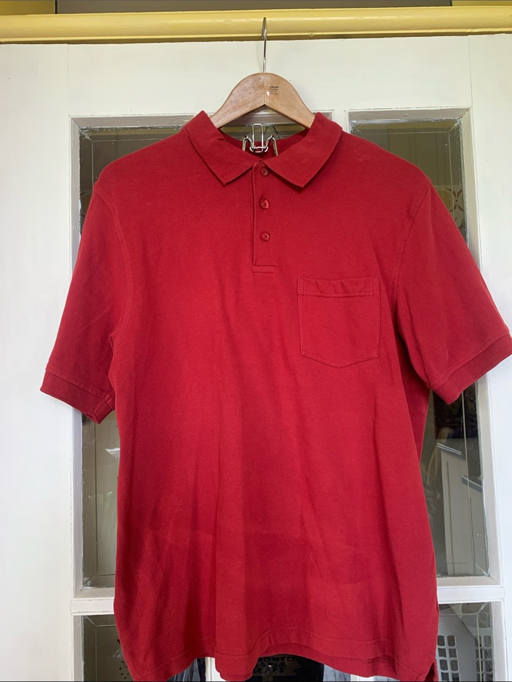 Retreat Short Sleeve Collared Red Polo Shirt